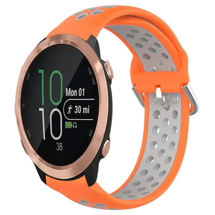 20mm Perforated Breathable Sports Silicone Watch Band, For Garmin Forerunner 645