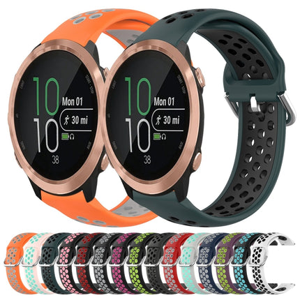 20mm Perforated Breathable Sports Silicone Watch Band, For Garmin Forerunner 645