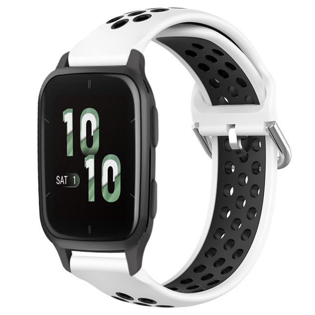 20mm Perforated Breathable Sports Silicone Watch Band, For Garmin Forerunner Sq2