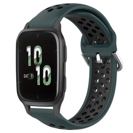 20mm Perforated Breathable Sports Silicone Watch Band, For Garmin Forerunner Sq2