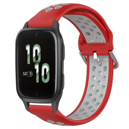 20mm Perforated Breathable Sports Silicone Watch Band, For Garmin Forerunner Sq2