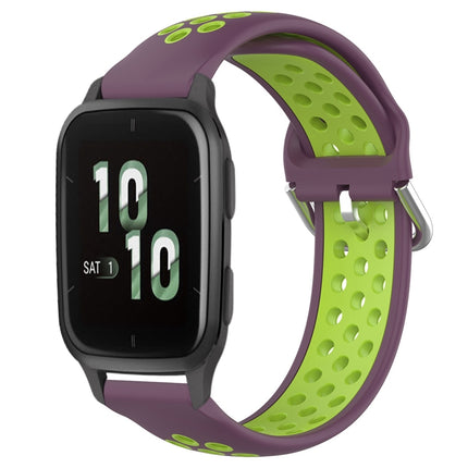 20mm Perforated Breathable Sports Silicone Watch Band, For Garmin Forerunner Sq2