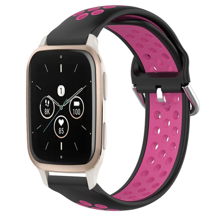 20mm Perforated Breathable Sports Silicone Watch Band, For Garmin Forerunner Sq2 Music