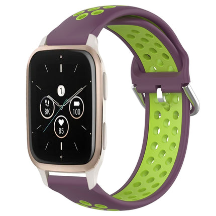 20mm Perforated Breathable Sports Silicone Watch Band, For Garmin Forerunner Sq2 Music