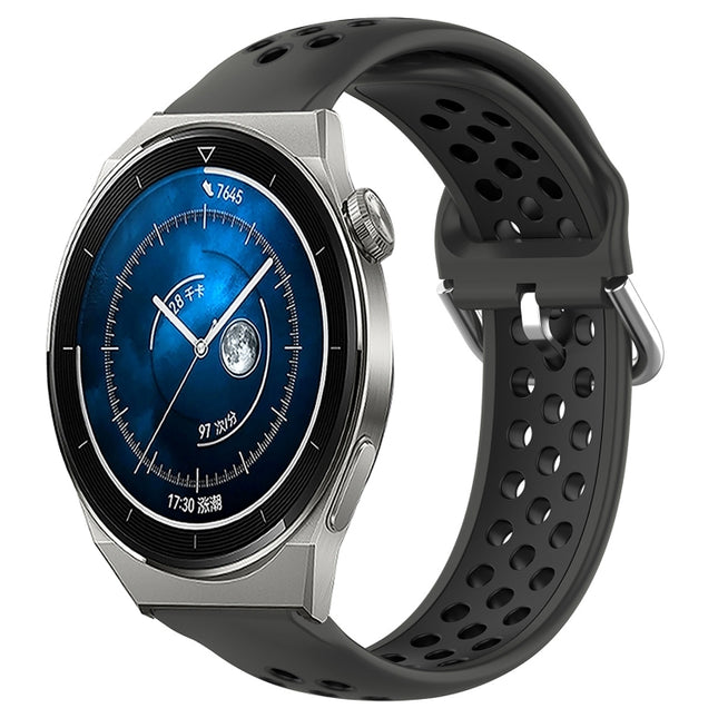 22mm Perforated Breathable Sports Silicone Watch Band, For Huawei Watch GT3 Pro 46mm