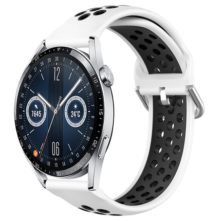 22mm Perforated Breathable Sports Silicone Watch Band, For Huawei Watch GT3 46mm
