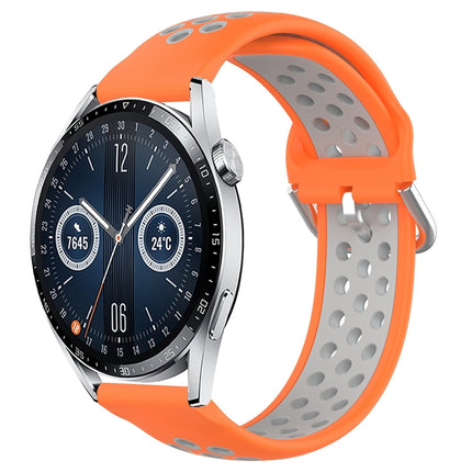 22mm Perforated Breathable Sports Silicone Watch Band, For Huawei Watch GT3 46mm