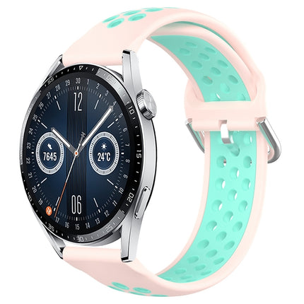 22mm Perforated Breathable Sports Silicone Watch Band, For Huawei Watch GT3 46mm