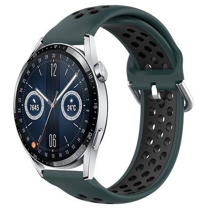 22mm Perforated Breathable Sports Silicone Watch Band, For Huawei Watch GT3 46mm