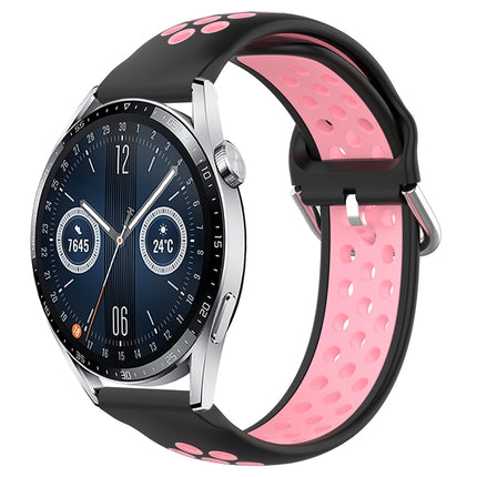 22mm Perforated Breathable Sports Silicone Watch Band, For Huawei Watch GT3 46mm