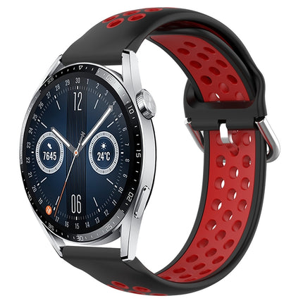 22mm Perforated Breathable Sports Silicone Watch Band, For Huawei Watch GT3 46mm