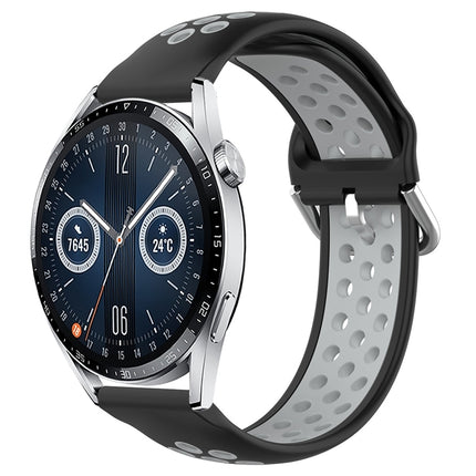 22mm Perforated Breathable Sports Silicone Watch Band, For Huawei Watch GT3 46mm