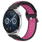 For Huawei Watch GT3 46mm / Black+Rose Red
