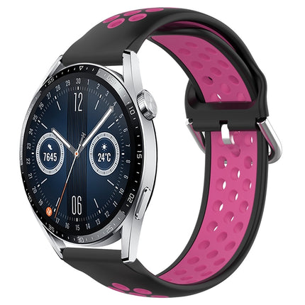 22mm Perforated Breathable Sports Silicone Watch Band, For Huawei Watch GT3 46mm