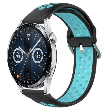 22mm Perforated Breathable Sports Silicone Watch Band, For Huawei Watch GT3 46mm
