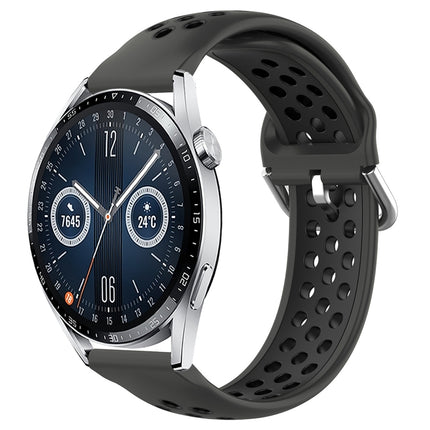 22mm Perforated Breathable Sports Silicone Watch Band, For Huawei Watch GT3 46mm