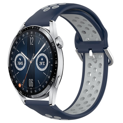 22mm Perforated Breathable Sports Silicone Watch Band, For Huawei Watch GT3 46mm