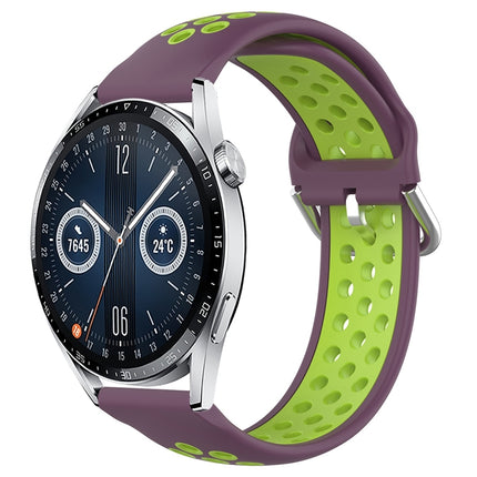 22mm Perforated Breathable Sports Silicone Watch Band, For Huawei Watch GT3 46mm