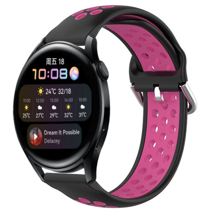 22mm Perforated Breathable Sports Silicone Watch Band, For Huawei Watch 3