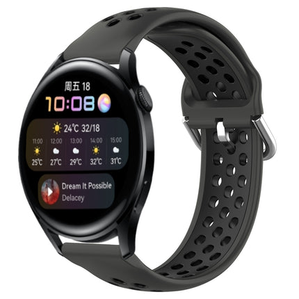 22mm Perforated Breathable Sports Silicone Watch Band, For Huawei Watch 3