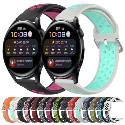 22mm Perforated Breathable Sports Silicone Watch Band, For Huawei Watch 3