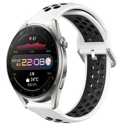 22mm Perforated Breathable Sports Silicone Watch Band, For Huawei Watch 3 Pro