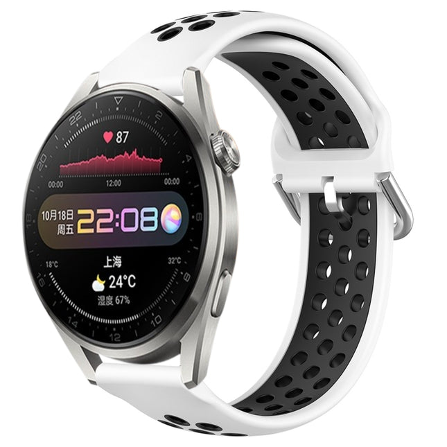 22mm Perforated Breathable Sports Silicone Watch Band, For Huawei Watch 3 Pro