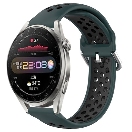 22mm Perforated Breathable Sports Silicone Watch Band, For Huawei Watch 3 Pro
