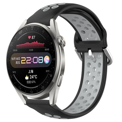22mm Perforated Breathable Sports Silicone Watch Band, For Huawei Watch 3 Pro