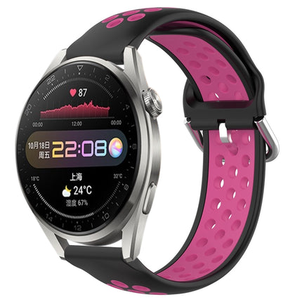 22mm Perforated Breathable Sports Silicone Watch Band, For Huawei Watch 3 Pro