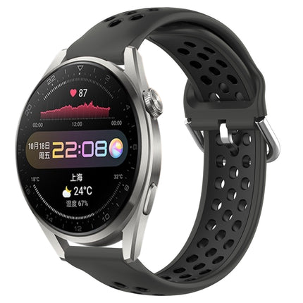 22mm Perforated Breathable Sports Silicone Watch Band, For Huawei Watch 3 Pro