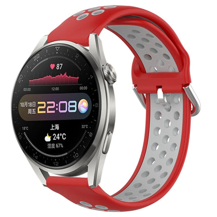 22mm Perforated Breathable Sports Silicone Watch Band, For Huawei Watch 3 Pro