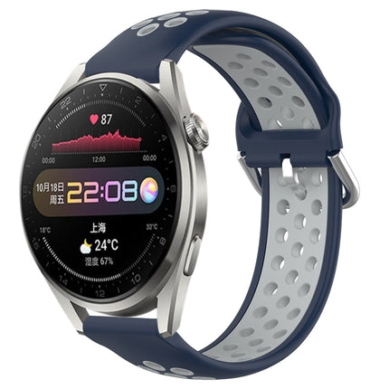 22mm Perforated Breathable Sports Silicone Watch Band, For Huawei Watch 3 Pro