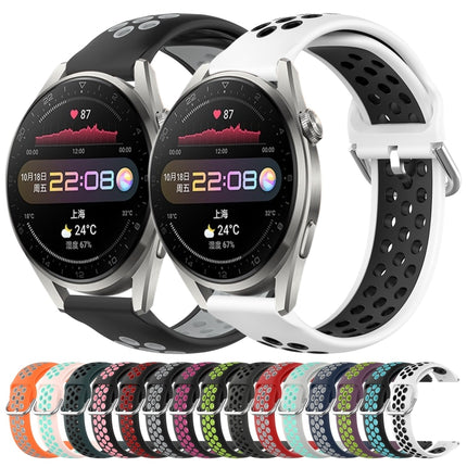 22mm Perforated Breathable Sports Silicone Watch Band, For Huawei Watch 3 Pro