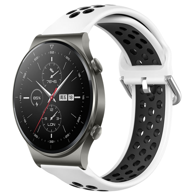 22mm Perforated Breathable Sports Silicone Watch Band, For Huawei GT2 Pro