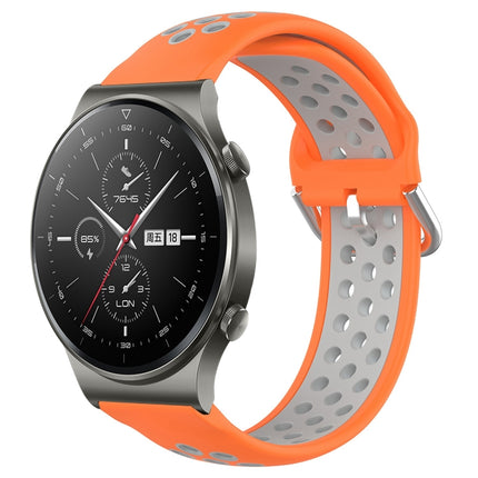 22mm Perforated Breathable Sports Silicone Watch Band, For Huawei GT2 Pro