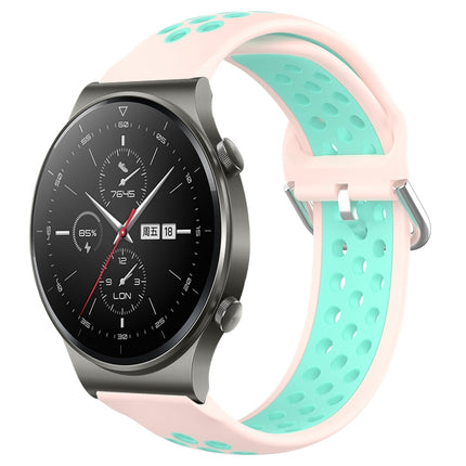 22mm Perforated Breathable Sports Silicone Watch Band, For Huawei GT2 Pro