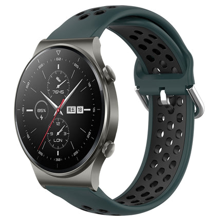 22mm Perforated Breathable Sports Silicone Watch Band, For Huawei GT2 Pro