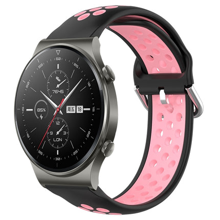22mm Perforated Breathable Sports Silicone Watch Band, For Huawei GT2 Pro