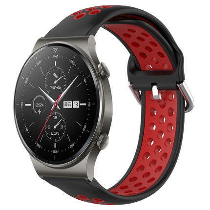 22mm Perforated Breathable Sports Silicone Watch Band, For Huawei GT2 Pro