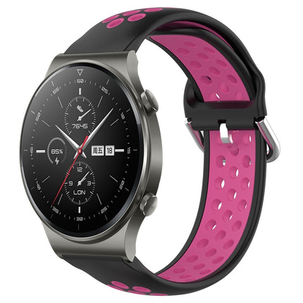 22mm Perforated Breathable Sports Silicone Watch Band, For Huawei GT2 Pro
