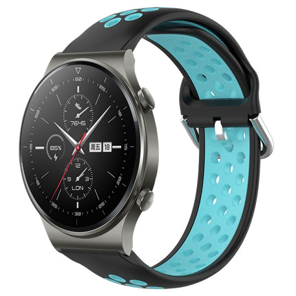 22mm Perforated Breathable Sports Silicone Watch Band, For Huawei GT2 Pro