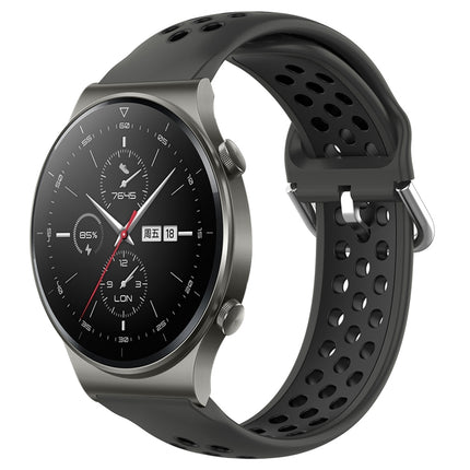 22mm Perforated Breathable Sports Silicone Watch Band, For Huawei GT2 Pro
