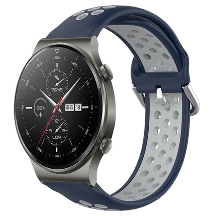 22mm Perforated Breathable Sports Silicone Watch Band, For Huawei GT2 Pro