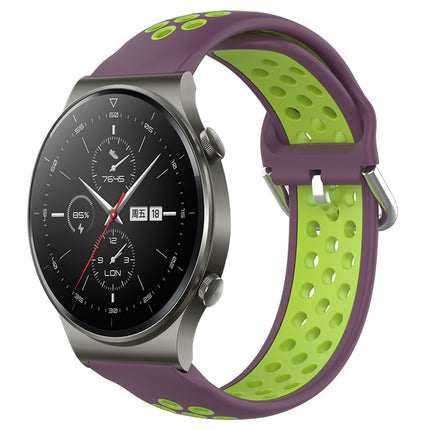 22mm Perforated Breathable Sports Silicone Watch Band, For Huawei GT2 Pro