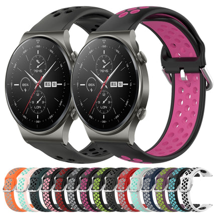 22mm Perforated Breathable Sports Silicone Watch Band, For Huawei GT2 Pro