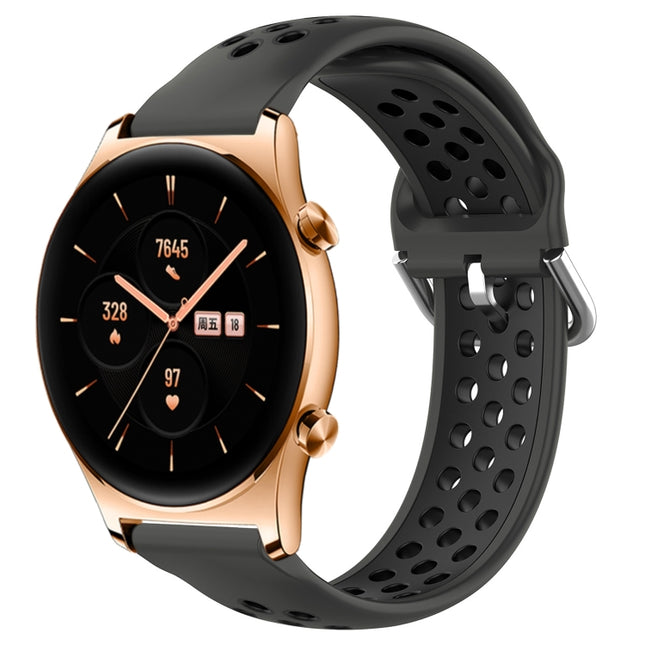 22mm Perforated Breathable Sports Silicone Watch Band, For Honor Watch GS 3
