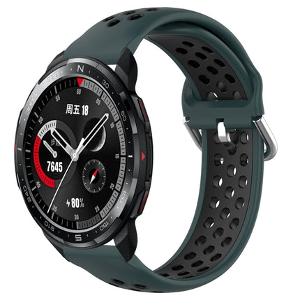 22mm Perforated Breathable Sports Silicone Watch Band, For Honor Watch GS Pro