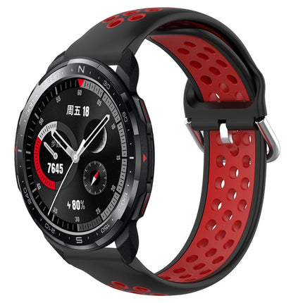 22mm Perforated Breathable Sports Silicone Watch Band, For Honor Watch GS Pro