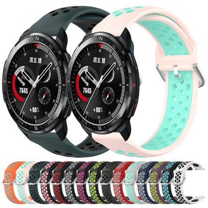 22mm Perforated Breathable Sports Silicone Watch Band, For Honor Watch GS Pro
